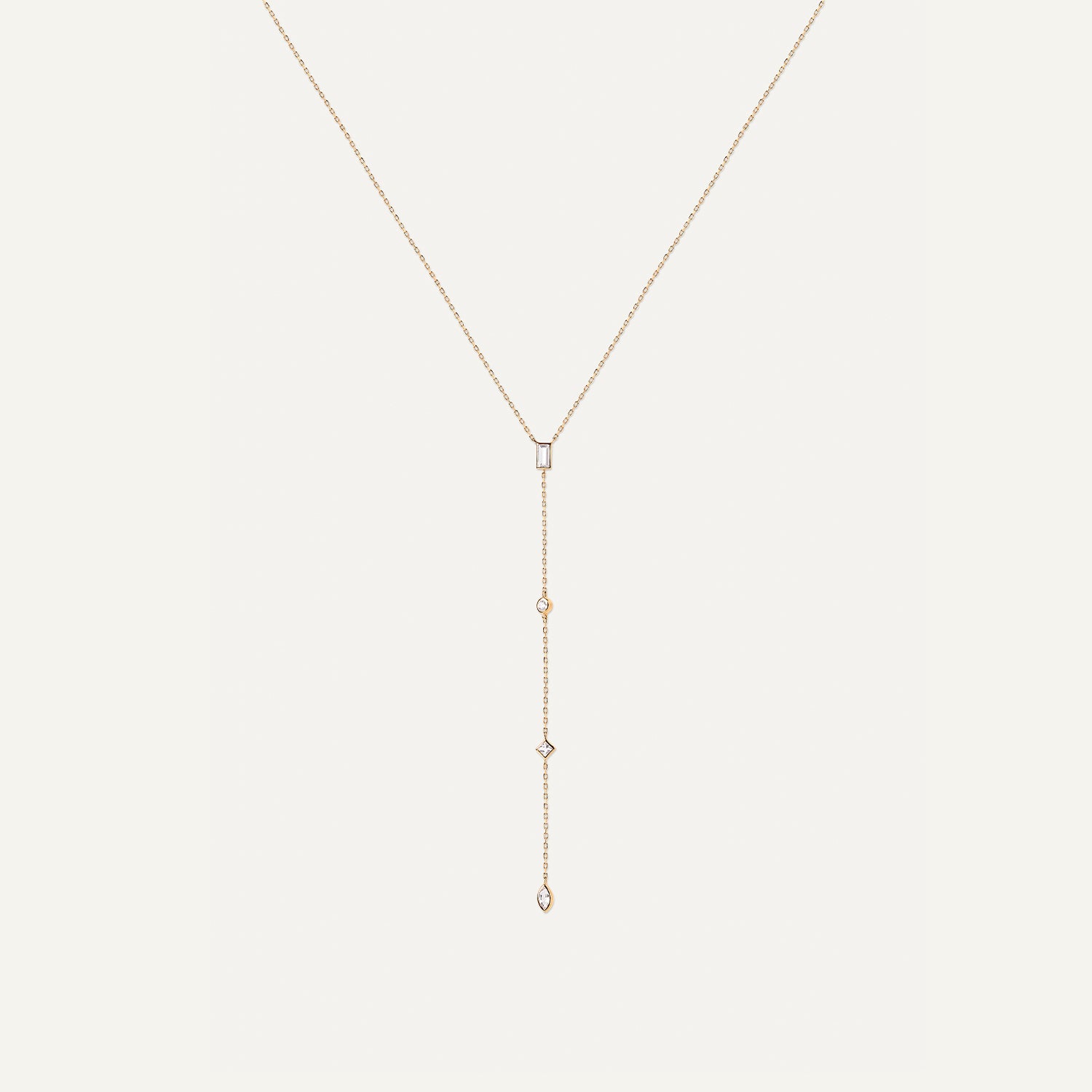Topazu Gold Lariat Necklace